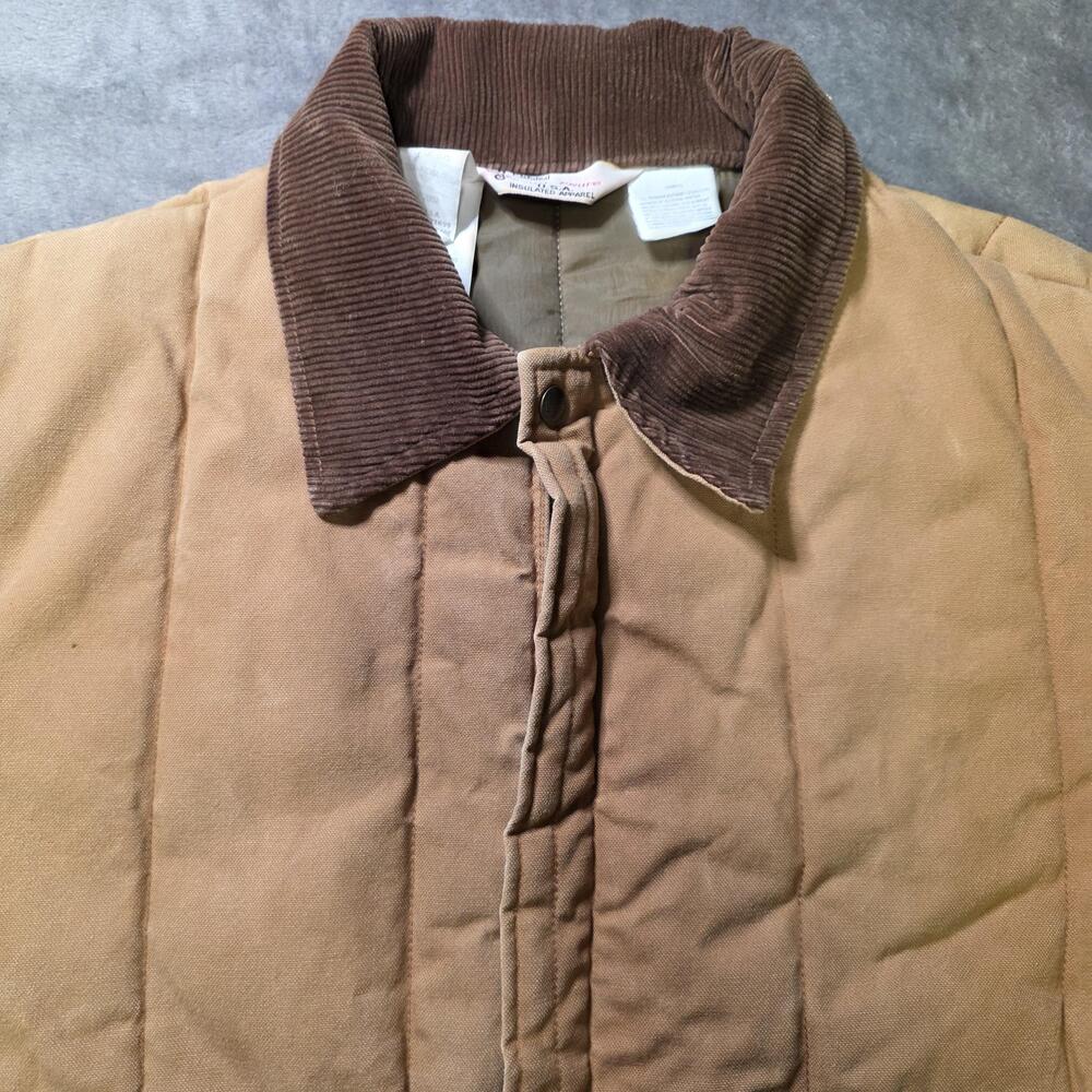 Walls Blizzard-Pruf Jacket Mens 2XL Beige Canvas Quilted Insulated Made USA